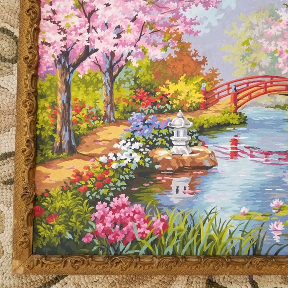 Paint By Numbers Artwork 2 Cheerful Paintings in Antique Gilded Frames - Picture 5 of 15